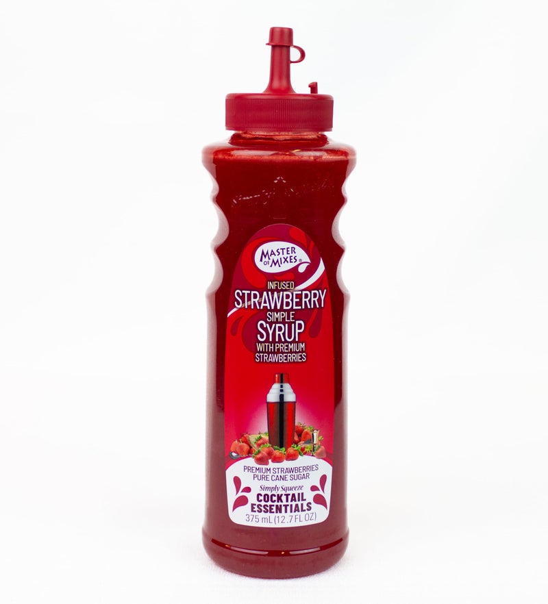 Master of Mixes Cocktail Essentials Infused Strawberry Syrup, 375 ML Bottle (12.7 Fl Oz) - Image 1